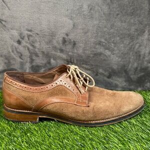 Johnston & Murphy Brown Suede Leather Oxford Dress Shoes Lace Up Mens 10.5 M